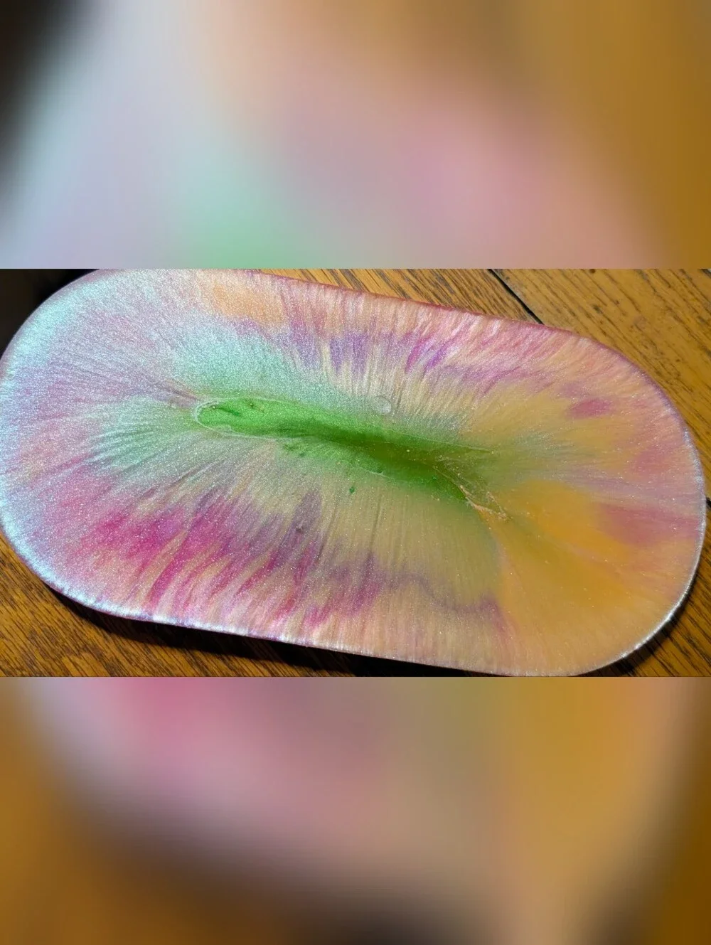 Handmade Iridescent Rainbow Resin Trinket Tray
